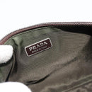 PRADA Accessory Pouch Nylon Green Gold Auth 181325A-19