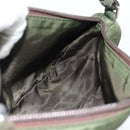 PRADA Accessory Pouch Nylon Green Gold Auth 181325A-21