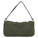 PRADA Accessory Pouch Nylon Green Gold Auth 181325A-2
