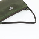 PRADA Accessory Pouch Nylon Green Gold Auth 181325A-7