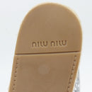 Miu Miu Glitter Sandals Raffia Silver Auth 181327A-17