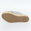 Miu Miu Glitter Sandals Raffia Silver Auth 181327A-8