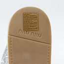 Miu Miu Glitter Sandals Raffia Silver Auth 181327A-9