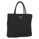 PRADA Hand Bag Nylon Black Silver Auth 181329-1