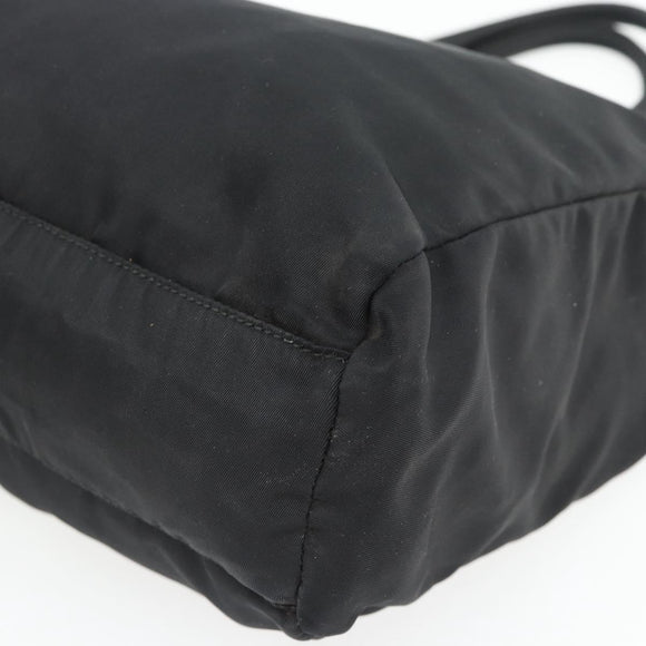 PRADA Hand Bag Nylon Black Silver Auth 181329