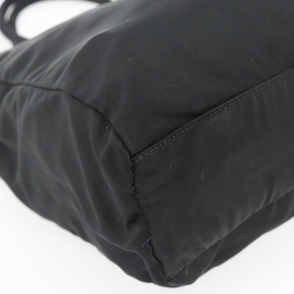 PRADA Hand Bag Nylon Black Silver Auth 181329
