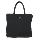 PRADA Hand Bag Nylon Black Silver Auth 181329-13