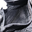 PRADA Hand Bag Nylon Black Silver Auth 181329-23