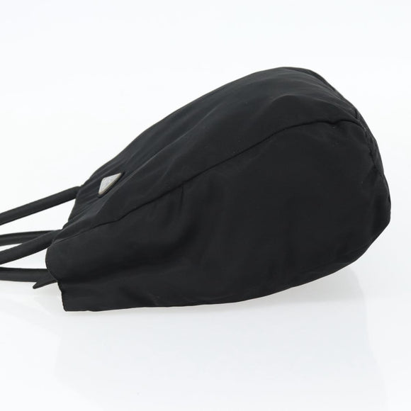 PRADA Hand Bag Nylon Black Silver Auth 181329