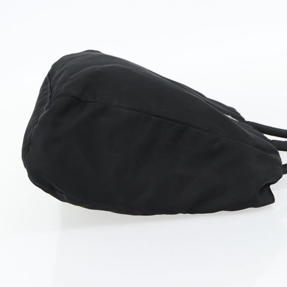 PRADA Hand Bag Nylon Black Silver Auth 181329