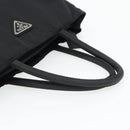 PRADA Hand Bag Nylon Black Silver Auth 181329-7