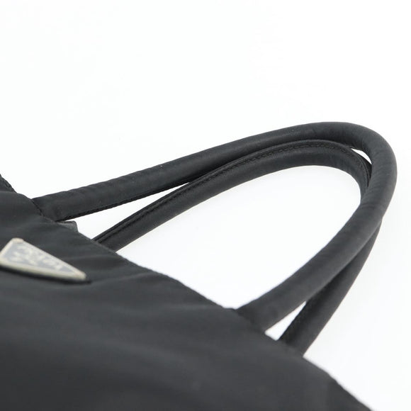 PRADA Hand Bag Nylon Black Silver Auth 181329