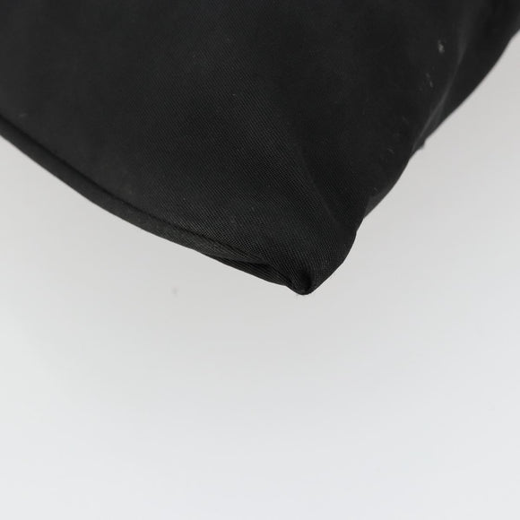 PRADA Umhängetasche Nylon Schwarz Silber Auth 181330