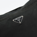 PRADA Umhängetasche Nylon Schwarz Silber Auth 181330-19