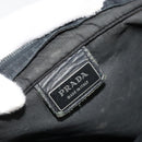 PRADA Umhängetasche Nylon Schwarz Silber Auth 181330-10