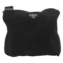 PRADA Umhängetasche Nylon Schwarz Silber Auth 181330-13
