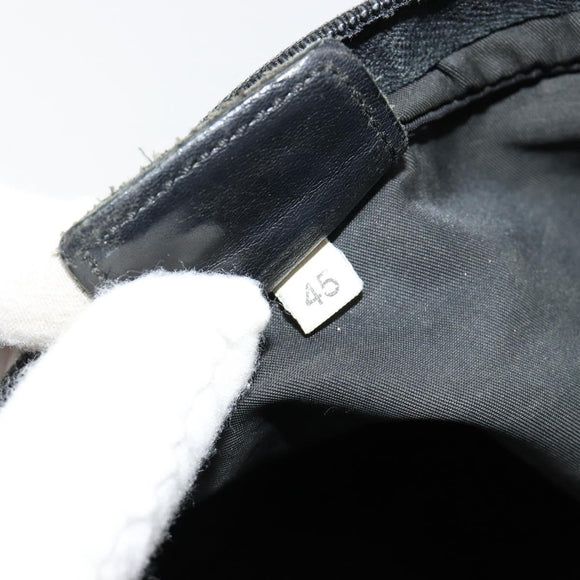 PRADA Umhängetasche Nylon Schwarz Silber Auth 181330
