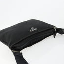 PRADA Umhängetasche Nylon Schwarz Silber Auth 181330-6