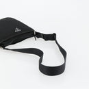 PRADA Umhängetasche Nylon Schwarz Silber Auth 181330-7