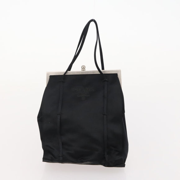 PRADA Shoulder Bag Nylon Suede 2 Set Black Silver Auth 181335