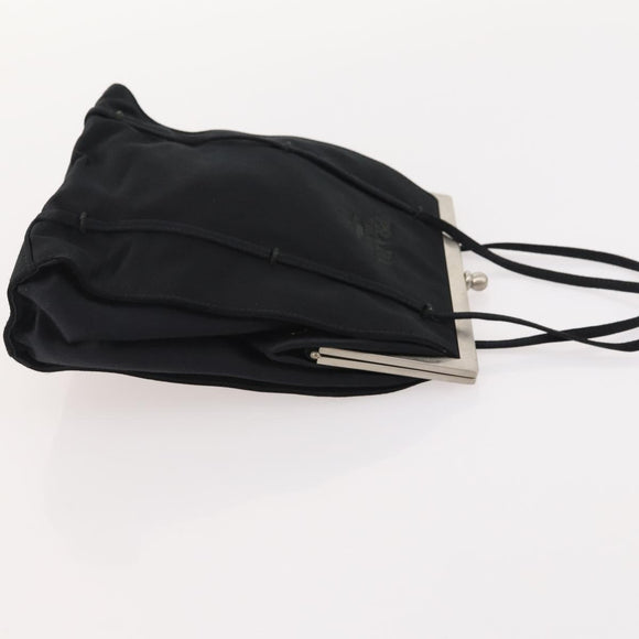 PRADA Shoulder Bag Nylon Suede 2 Set Black Silver Auth 181335