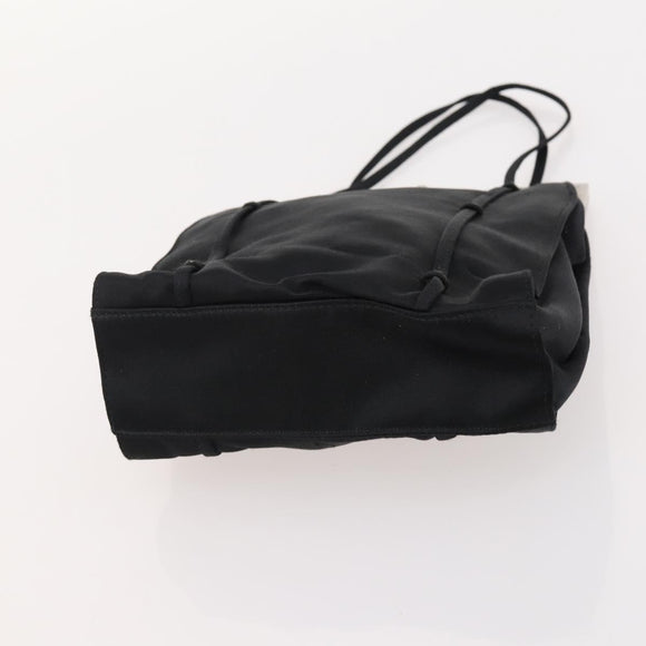 PRADA Shoulder Bag Nylon Suede 2 Set Black Silver Auth 181335