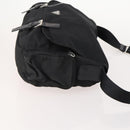 PRADA Shoulder Bag Nylon Suede 2 Set Black Silver Auth 181335-4