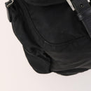 PRADA Shoulder Bag Nylon Suede 2 Set Black Silver Auth 181335-8