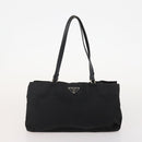 PRADA Schoudertas Nylon 2-delig Zwart Auth 181336-10