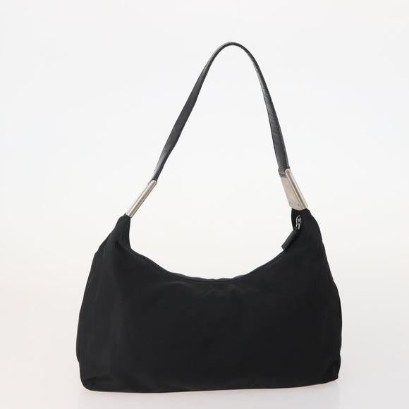 PRADA Schoudertas Nylon 2-delig Zwart Auth 181336
