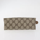 GUCCI GG Supreme Pouch PVC 2 Set Beige Gold Auth 181337-13