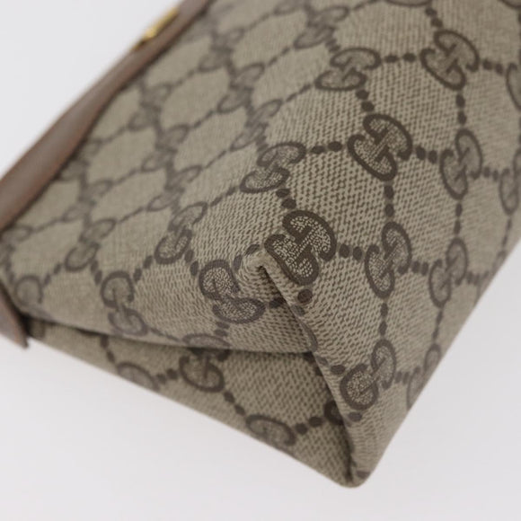 GUCCI GG Supreme Pouch PVC 2 Set Beige Gold Auth 181337