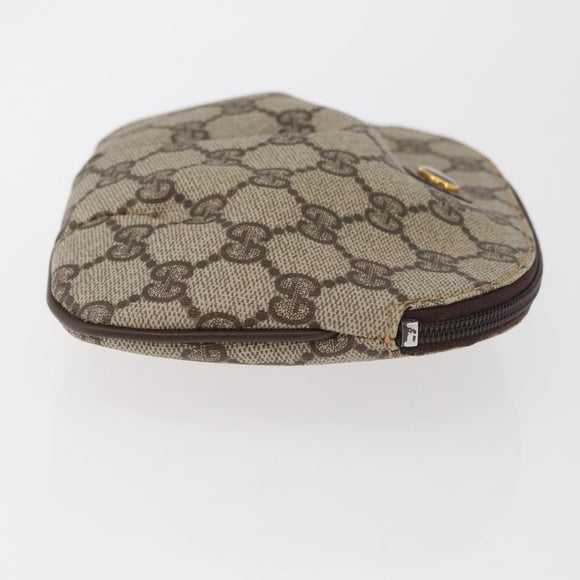 GUCCI GG Supreme Pouch PVC 2 Set Beige Gold Auth 181337