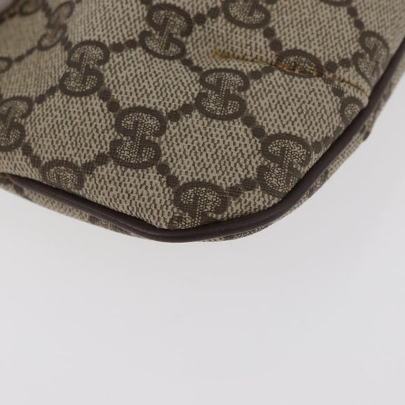 GUCCI GG Supreme Pouch PVC 2 Set Beige Gold Auth 181337