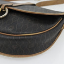 Christian Dior Honeycomb Canvas Shoulder Bag PVC Black Gold Auth 181344-9
