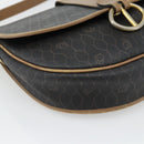 Christian Dior Honeycomb Canvas Shoulder Bag PVC Black Gold Auth 181344-14