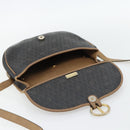 Christian Dior Honeycomb Canvas Shoulder Bag PVC Black Gold Auth 181344-10