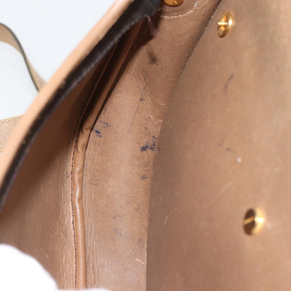 Christian Dior Honeycomb Canvas Shoulder Bag PVC Black Gold Auth 181344