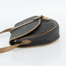 Christian Dior Honeycomb Canvas Shoulder Bag PVC Black Gold Auth 181344-3