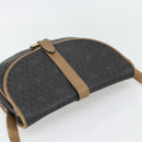 Christian Dior Honeycomb Canvas Shoulder Bag PVC Black Gold Auth 181344-6