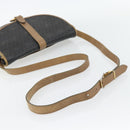Christian Dior Honeycomb Canvas Shoulder Bag PVC Black Gold Auth 181344-7