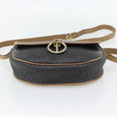 Christian Dior Honeycomb Canvas Shoulder Bag PVC Black Gold Auth 181344-5