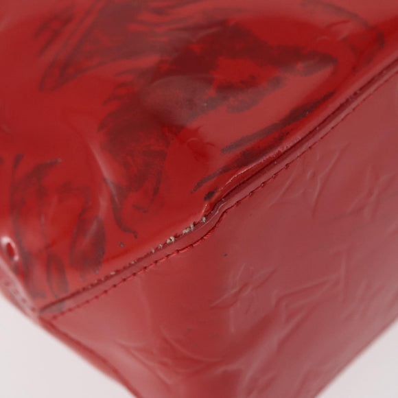 LOUIS VUITTON Monogram Vernis Reade PM Hand Bag Red Rouge M91088 LV Auth 181345