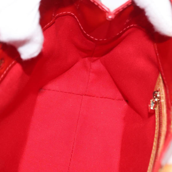 LOUIS VUITTON Monogram Vernis Reade PM Hand Bag Red Rouge M91088 LV Auth 181345