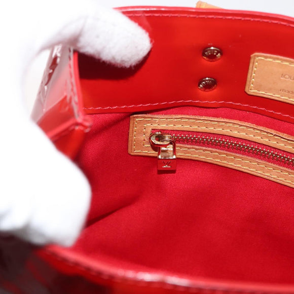 LOUIS VUITTON Monogram Vernis Reade PM Hand Bag Red Rouge M91088 LV Auth 181345