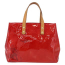 LOUIS VUITTON Monogram Vernis Reade PM Hand Bag Red Rouge M91088 LV Auth 181345-13