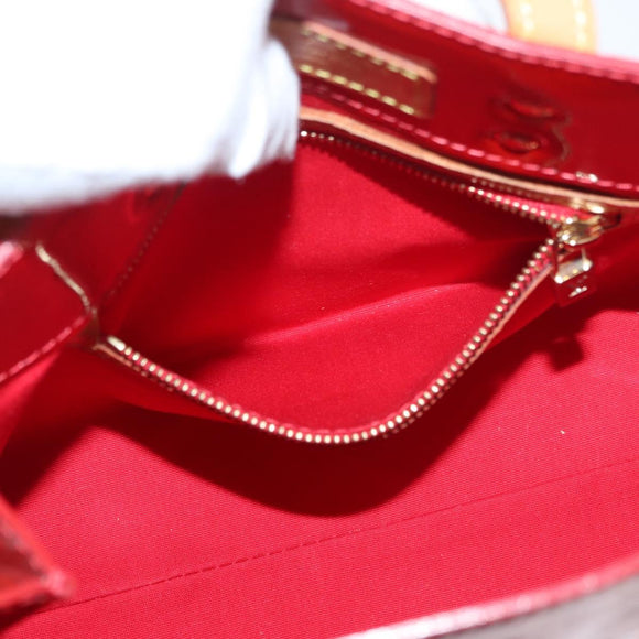 LOUIS VUITTON Monogram Vernis Reade PM Hand Bag Red Rouge M91088 LV Auth 181345