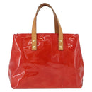 LOUIS VUITTON Monogram Vernis Reade PM Hand Bag Red Rouge M91088 LV Auth 181345-2