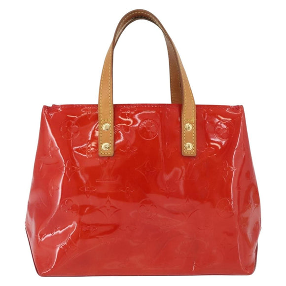 LOUIS VUITTON Monogram Vernis Reade PM Hand Bag Red Rouge M91088 LV Auth 181345