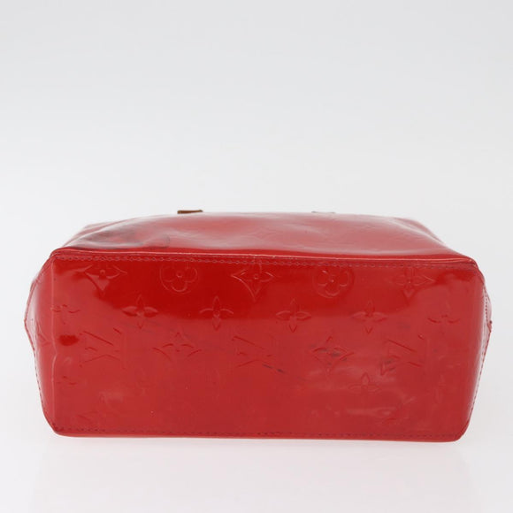 LOUIS VUITTON Monogram Vernis Reade PM Hand Bag Red Rouge M91088 LV Auth 181345